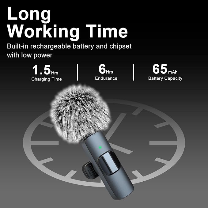 Mini Microphone for iPhone Android - Wireless Lavalier Microphone USB-C Lightning, Noise Cancelling Clip On Mic, 65ft Range, 12H Battery for Video Recording TikTok YouTube Content Creators - Image 8