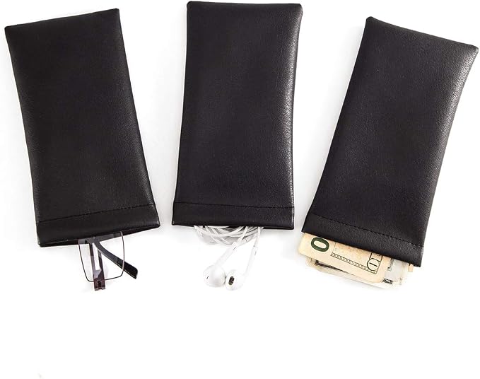 TRIUMPH VISION Eyeglass Case Glasses Case Soft Sunglass Pouch Sleeve 3 Pack | Slim Lightweight Alternative to Bulky Case, Leather Lined Protect Lens, Squeeze Easy to Use, Stylish Portable for Daily Use - Image 6