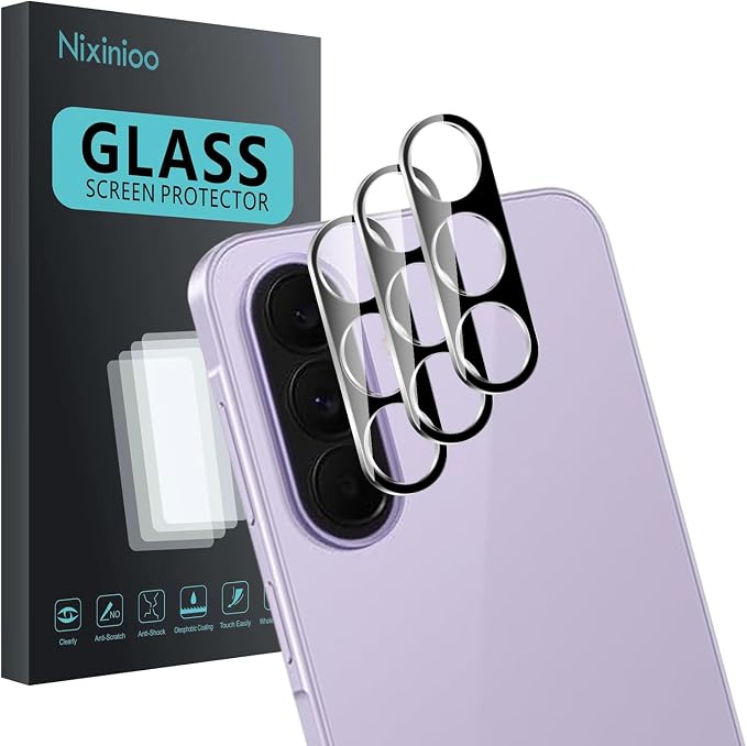 3 Pack Camera Lens Protector for Samsung Galaxy A57/A37 5G | Tempered Glass,Anti-Fingerprint,9H Hardness,Scratch Resistant,Easy to Install,Bubble Free,HD Clarity by Unknown
