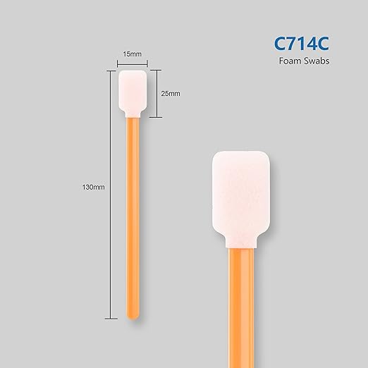 AAwipes Foam Cleaning Swab Sticks (200 pcs Large Rectangular Foam Tips, 5.25", Orange) Cleanroom Cleaning Swab Sponge Stick for Inkjet Printer, Optical Instruments - Image 2