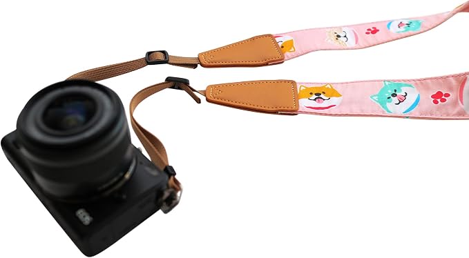 UNIKSTRAP Original Design Personalized Adjustable Camera Strap Pink Shiba Inu, Fit for Canon Nikon Sony Olympus Interchangeable Lens Digital Camera/DSLR etc. - Image 3