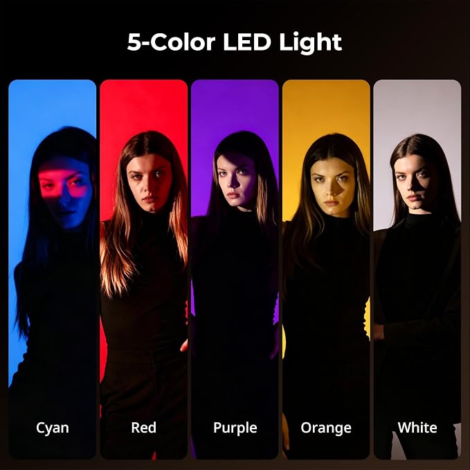 SmallRig RF 20C 20W Zoomable LED Photography Flashlight, Portable Spotlight | 5 Colors CRI 97 TLCI 99, 10000mAh, 20 Pattern Gobos, Silicone GOBO Holder for Portrait, Video, Content Creators - 5335 - Image 3