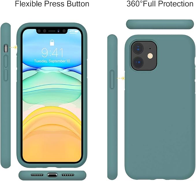 Miracase Silicone for iPhone 11 Phone Case, Midnight Green | Soft Anti-Scratch Microfiber Lining, Premium Silicone Cover Shockproof Drop Protection Phone Case for 11 - Image 5
