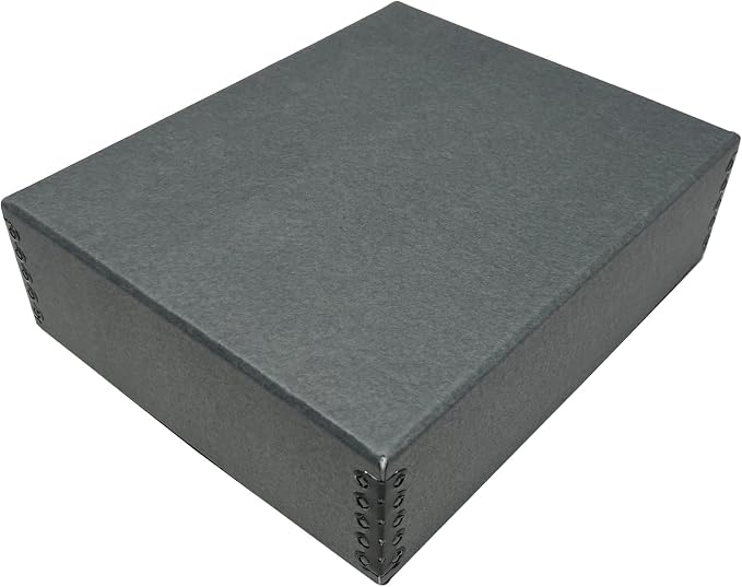Lineco Museum Archival Storage Box, Drop Front, 8.75x10.75x3 in, Gray | Acid-Free with Metal Edge, Preserves Picture Longevity, Organize Photos, Newspapers, Prints, Documents, Crafts, DIY by Lineco