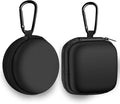 Square + Round Earbud Case Portable EVA Carrying Case Storage Bag Cell Phone Accessories Organizer with Carabiner for Earphone, Earbud, Earpieces, SD Memory Card, Camera Chips,Black by Woyinger