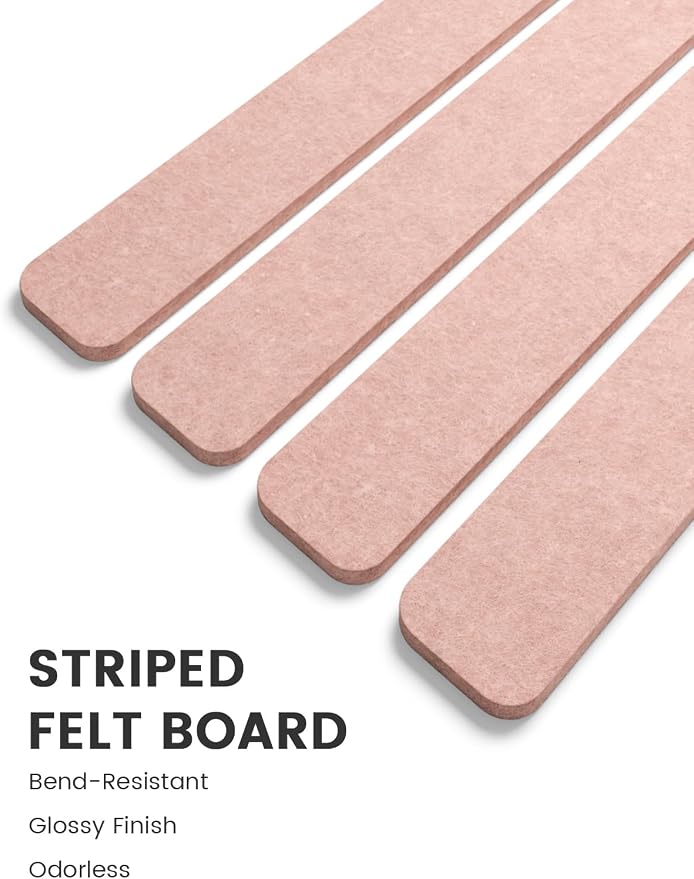 Fluxynara 13" x 2" Felt Wall Panels, Pink | 5-Pack Includes 35 Push Pins and Adhesive Tabs for Photos, Notes and Decor in Bedroom Doors, Home Office or Studios - Image 3