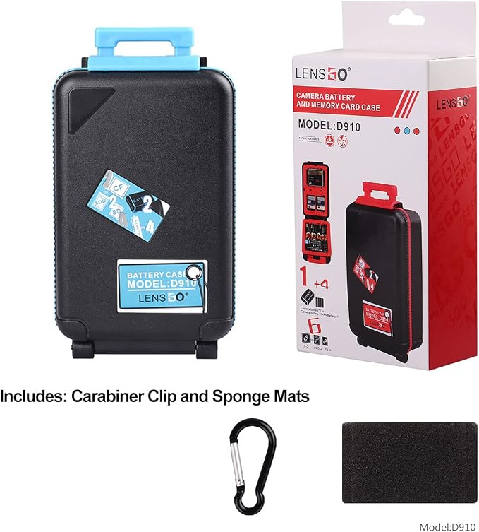 LENSGO Camera Battery Storage Box, Water-Resistant Anti-Shock Case for 2 Batteries & 6 Memory Cards (4 SD, 2 XQD/CF) - Image 7