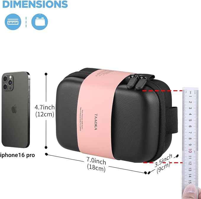 TAAOKA Digital Camera Case, Protective & Lightweight Camera Case with 3 Carrying Ways, Waterproof & Shockproof Small Camera Bag for Power Shot/Sony DSCW800/DSCW830 - Black - Image 8