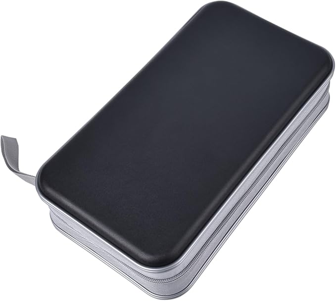 alavisxf xx CD Case, 96 Capacity Hard Plastic Organizer Wallet for Car | CD DVD Holder, Portable Hand Strap, Zipper Closure, Anti-Slip Scratch-Resistant Sleeves, Disc Storage, for Home Office Travel - Image 5