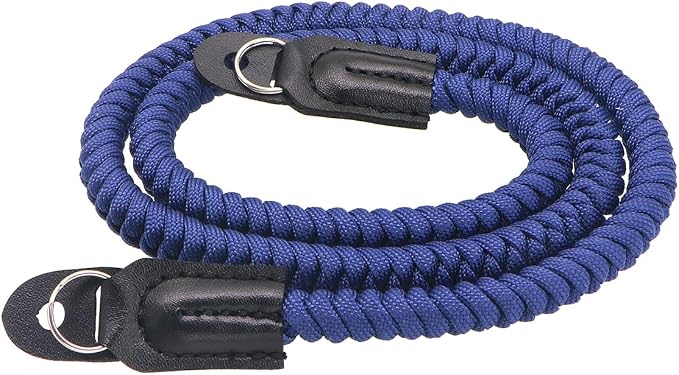 Paracord Woven Camera Neck Shoulder Strap Belt Hand Compatible with Canon Nikon Sony Olympus Pentax Fujifilm Panasonic SLR DSLR Digital Mirrorless Cameras 36inch Navy Blue by HITHUT