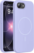miracase Magnetic for iPhone 17e Case & iPhone 16e Case, [Soft Anti-Scratch Microfiber Lining], Compatible with MagSafe, Silicone Shockproof Protection Phone Case for iPhone 17e/16e, Light Purple by Miracase
