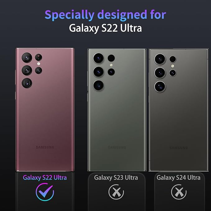 Camera Lens Protector for Samsung Galaxy S22 Ultra,1 Pack | Tempered Metal Glass Camera Cover Film,HD Clear,Anti-Scratch Lens Screen Protector Film,Case Friendly,Black Titanium - Image 2