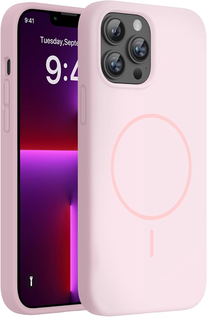 Miracase Magnetic for iPhone 13 Pro Case, Silicone, Soft Microfiber Lining by Miracase