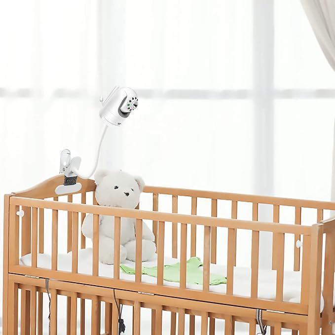 AOZTSUN Flexible Clip clamp Mount Compatible with Infant Optics DXR-8 and DXR-8 PRO Video Baby Monitor Camera 15.7 inches Flexible Long Gooseneck Arm, Baby Monitors Holder for Crib Baby Camera Stand - Image 4