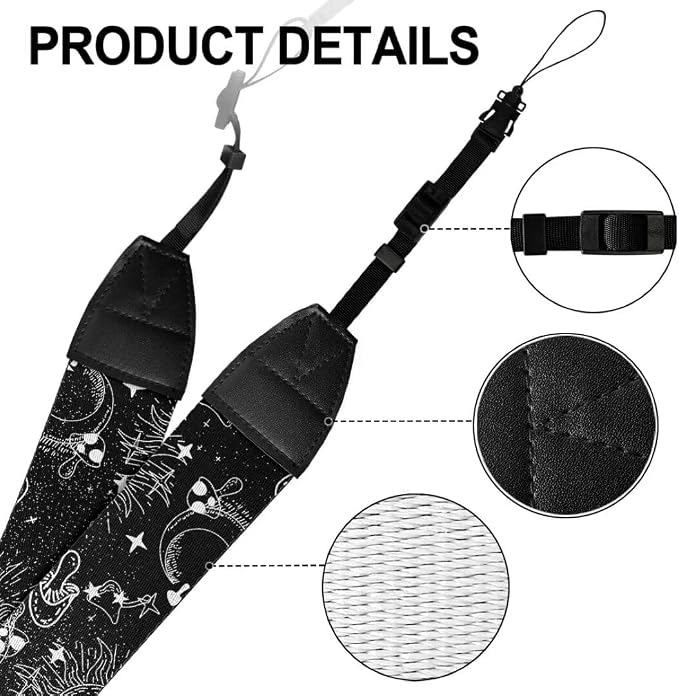 Coldinair Black Adjustable Camera Strap Universal Neck & Shoulder Soft Padded Strap for All DSLR Cameras,Binoculars - Image 7