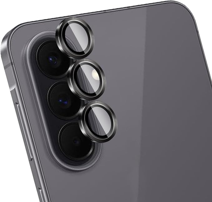 Camera Lens Protector for Samsung Galaxy A57/A37 5G,1 Pack | Tempered Metal Glass Camera Cover Film,HD Clear,Anti-Scratch Lens Screen Protector Film,Case Friendly,Black Titanium by Unknown