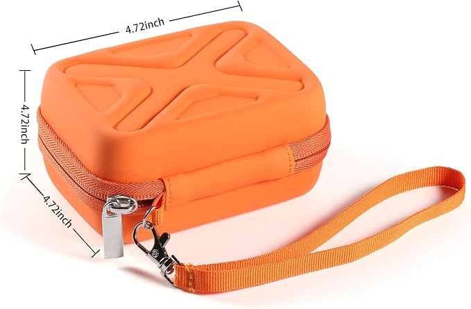 Digital Camera Case for AbergBest 21 Mega Pixels 2.7" LCD Rechargeable HD/Kodak Pixpro/Canon PowerShot ELPH 180/190/Sony DSCW800/DSCW830 Cameras, Travel Carrying Protective Case for Camera- Orange - Image 3
