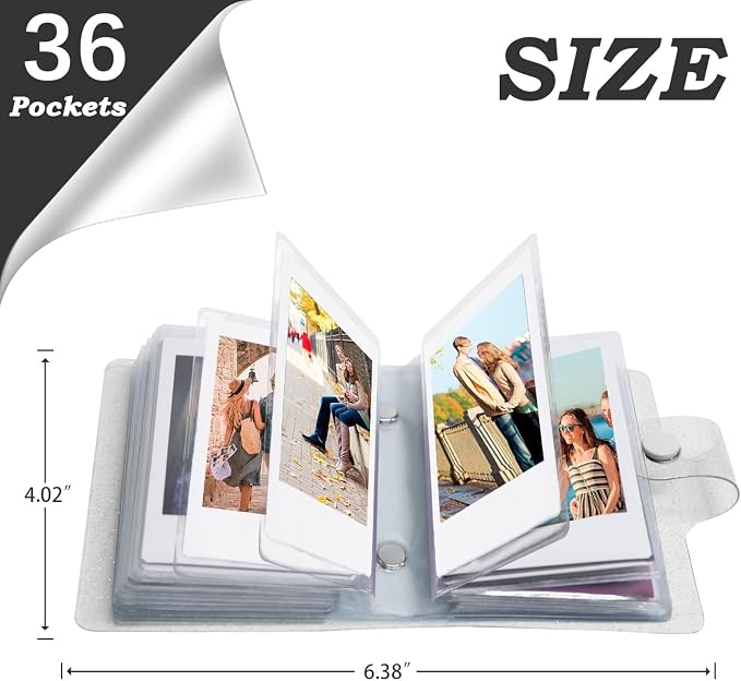 Ruibytree 2 Pack Small Photo Album 2x3 for Fujifilm Instax Mini, White | 72 Instant Photo Capacity, Portable Size, Acid-Free Pages, Snap Closure, Fits Polaroid 2x3 Prints, Carry Favorite Memories - Image 4
