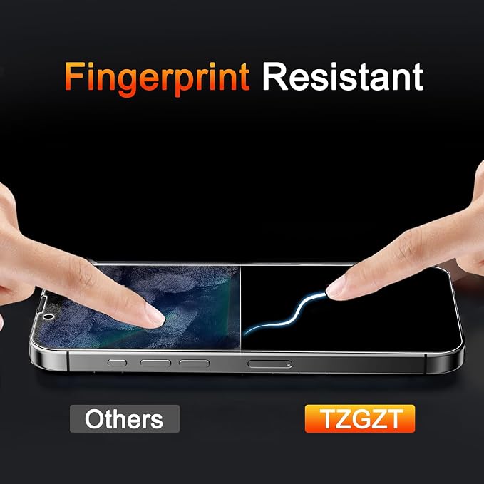 TZGZT Privacy Screen Protectors for iPhone 13 Pro Max, Tempered Glass,HD | 3 Pack, 9H+ Military Grade Shatterproof, Easy Installation, Bubble Free, Case Friendly, Includes Camera Lens Protectors - Image 6