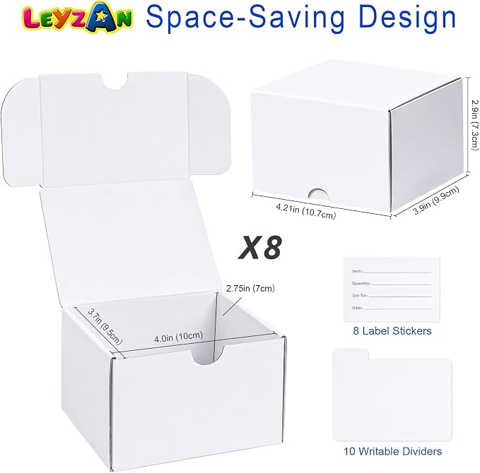 Trading Card Storage Box, 8-Pack 200 Count Cardboard TCG & Sport Card Box | Trading Card Storage with Divider and Labels, Card Organizer Box for MTG, Magic, Football, Basketball, Game Card Collections - Image 2