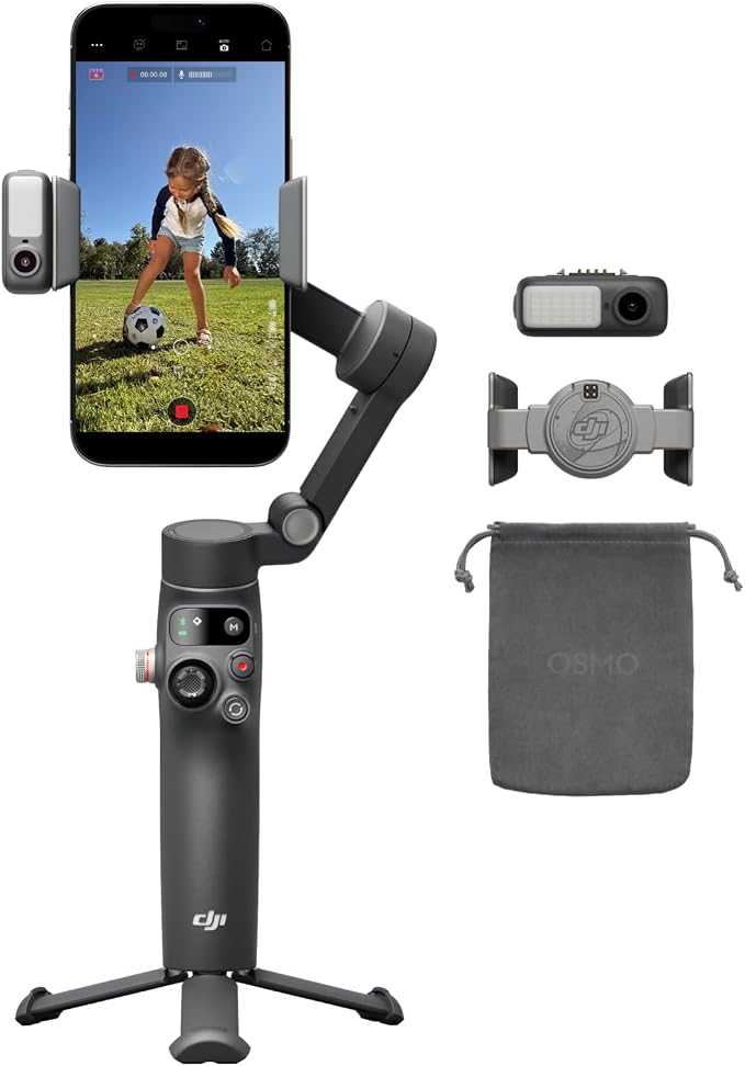 DJI Osmo Mobile 8 Gimbal Stabilizer for Phone, 3-Axis Stabilization | AI Native Tracking with Audio & Lighting, 360° Pan Rotation, Built-in Extension Rod & Tripod, 10h Battery, Extension Rod by Unknown