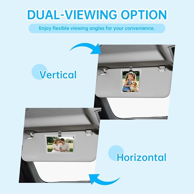 6 Pack Magnetic Car Visor Photo Holder – Personalized Acrylic Clip for Family, Pets, Travel Pictures – Easy Snap-On Car Accessory for Sun Visor (6 Pack, 2.4''x3.5'') - Image 5