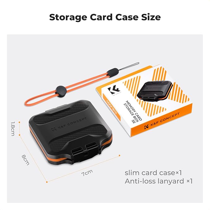 K&F CONCEPT 12 Slots Memory Card Case, Water-Resistant Card Holder | Anti-Shock Card Carrying Storage Box for 8 Micro SD SDXC SDHC TF Cards and 4 SD SDXC SDHC Cards, PM05 - Image 8