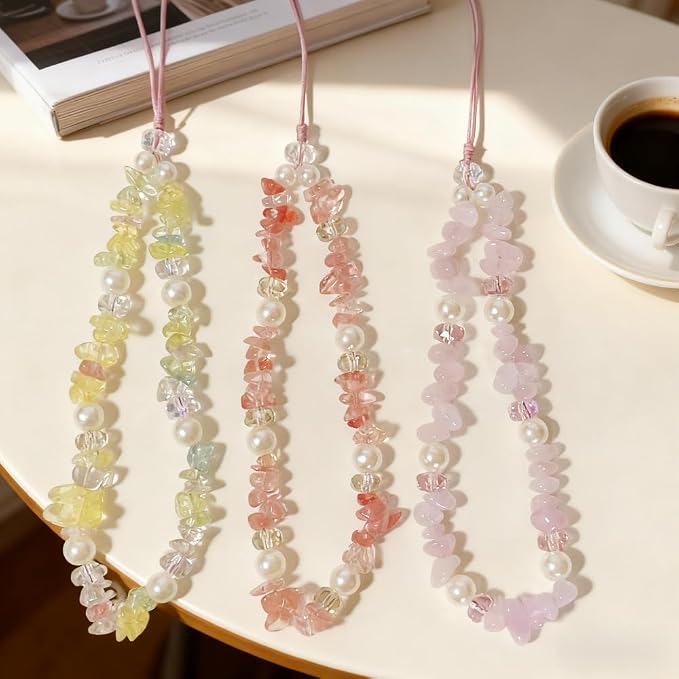 Phone Charm Beaded Camera Wrist Strap Cute Chain Lanyard Wristlet | Camera Wristlet Crystal Pearl Camera Charm Strap Girly Phone Charms Strap Bag Purse Charms for Women - Image 8