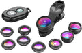 Apexel Phone Camera Lens-Macro Lens+Wide Lens+Fisheye Lens+Telephoto Lens+CPL/Flow/Radial/Star Filter+Kaleidoscope 3/6 Lens 10 in 1 Lens Kit +Remote Shutter for iPhone, Samsung,LG and Most Smartphones by Apexel