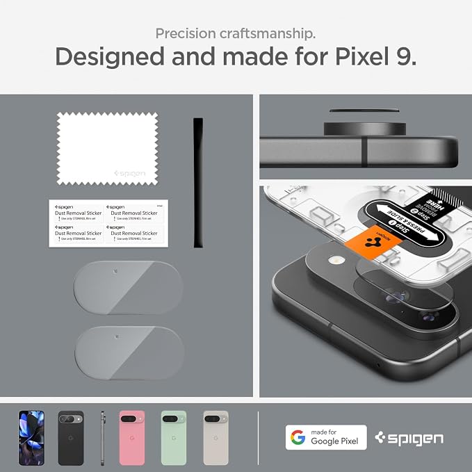 Spigen Glas.tR EZ FIT Optik Camera Lens Protector for Pixel 9 | GlasTR EZ Fit Optik, 9H+ Tempered glass, Scratch resistant, Original photo quality, Auto-align tray, Case-friendly, 2Pack - Image 7