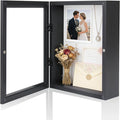Muzilife 8x10 Shadow Box Wood Picture Frame, 2.16 Deep, Real Glass, Black | FSC-Wood, Magnetic Door, Linen Interior & Pins, Vertical, Horizontal Wall Hanging, Display Case Frame for Photos & Keepsakes by Muzilife
