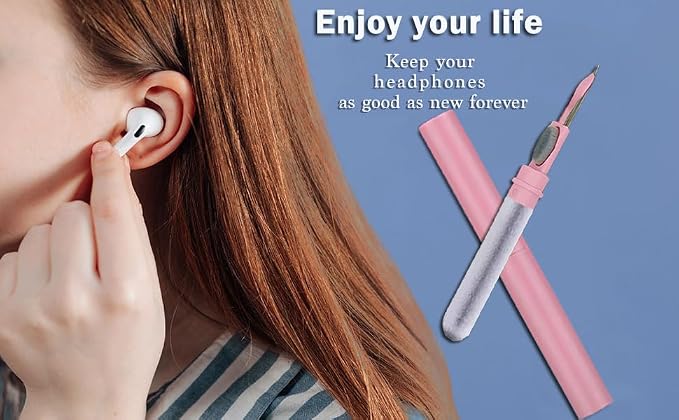Cleaner Kit for Airpods,Earbuds Cleaning kit for Airpods Pro 1 2 3, Multi-Function Cleaning Tool with Brush Flocking Sponge for Wireless Earphones Bluetooth Headphones Case Camera and Phone (Pink) - Image 7