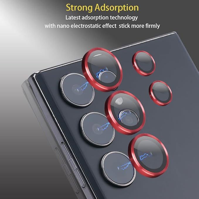 Camera Lens Protector for Samsung Galaxy S24 Ultra, Red | Tempered Glass, Auto-align Tray, Easy Installation, Case Friendly, Anti-Scratch, HD Clear, Ultra Slim - Image 4
