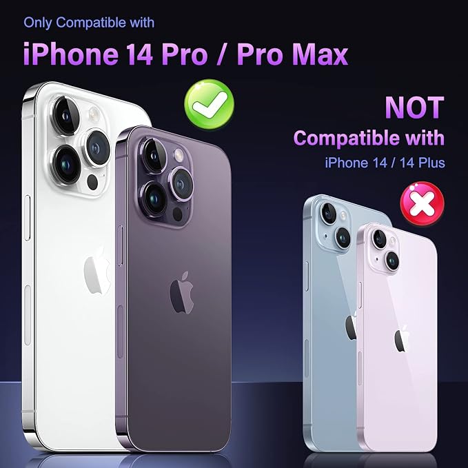 Uyiton for iPhone 14 Pro/iPhone 14 Pro Max Camera Lens Protector | Not Easy to Break, Strong Adsorption, Case-Friendly, Metal 9H Sapphire Glass Rear Camera Screen Cover, Silver - Image 7
