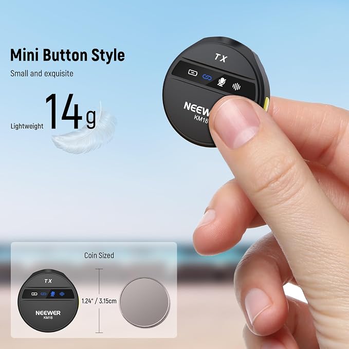 NEEWER KM18 Wireless Microphone with USB C Charging Case OTG 48KHz 24Bit 20H Battery 3.5mm TRS 150m Range Noise Cancelling Mini Lapel Lavalier Mic Compatible with Camera iPhone Android Phone Laptop PC - Image 3