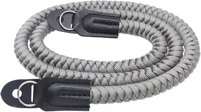 Paracord Woven Camera Neck Shoulder Strap Belt Hand Compatible with Canon Nikon Sony Olympus Pentax Fujifilm Panasonic SLR DSLR Digital Mirrorless Cameras 36inch Grey by HITHUT
