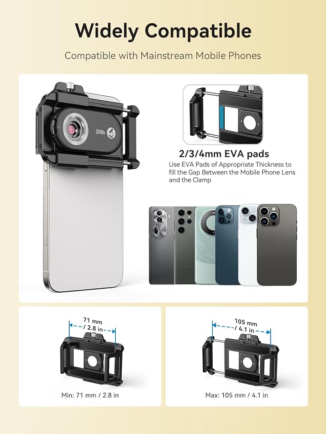 MIAO LAB 200X Phone Microscope Lens, Phone Camera Micro Lens with Universal Clip/LED Light/CPL, Mini Pocket Microscope Attachment for iPhone 17/16/15/14/13 Series and Most Smartphone MS200(200X) - Image 7