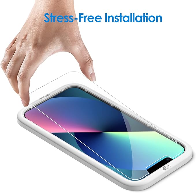 JETech Screen Protector for iPhone 13 mini, 2+2 Pack | with Camera Lens Protector, HD Clear Tempered Glass, Anti-Scratch Protection, Easy Installation Tool - Image 4