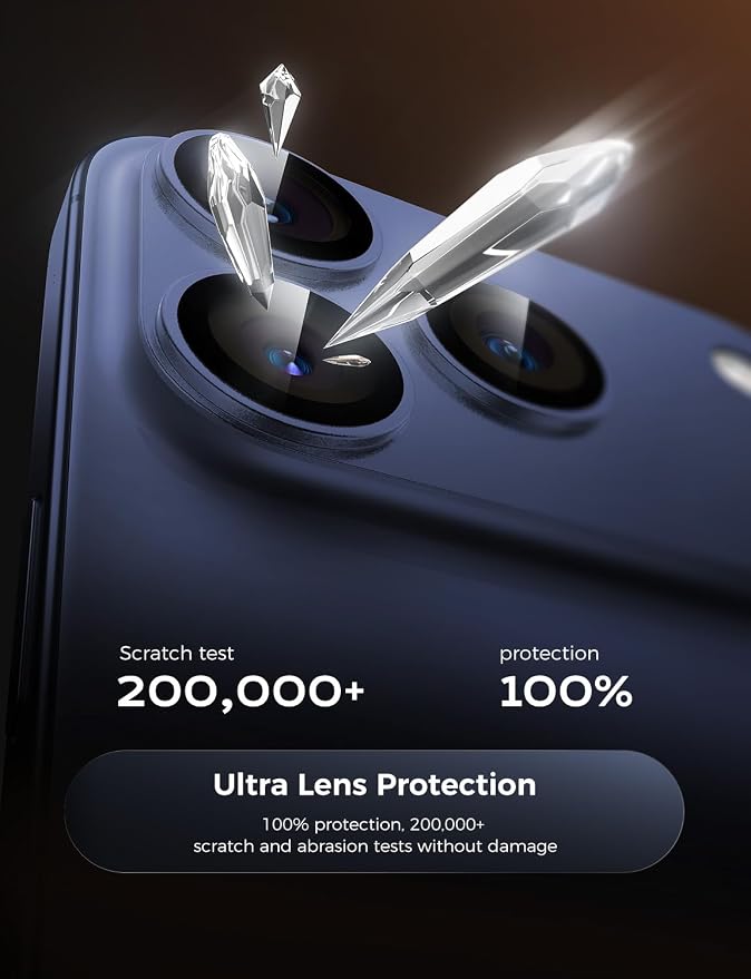 MAGIC JOHN 2 Pack Camera Lens Protector for iPhone 17 Pro 6.3 inch,Blue | Full Coverage, Metal Aluminum Alloy Camera Lens Film, HD Clear, Scratch Resistant, Case-Friendly - Image 3