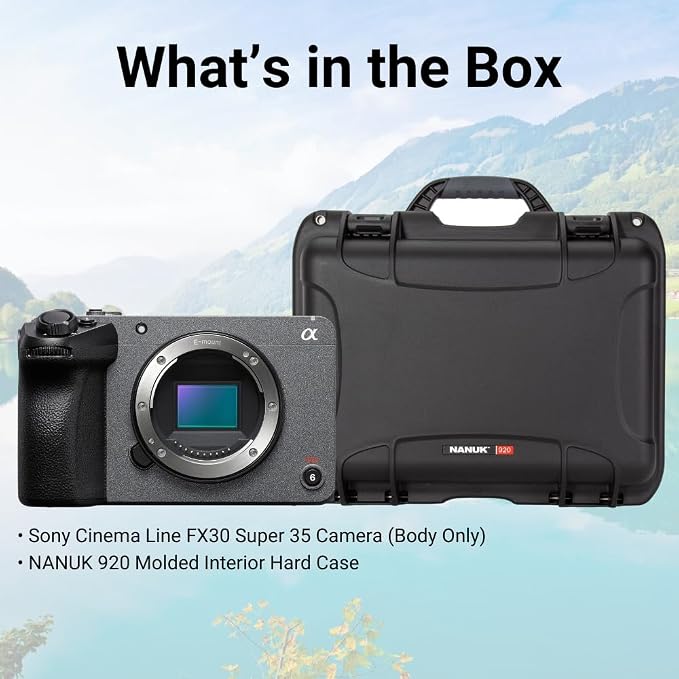 Sony Cinema Line FX30 Super 35 Camera (Body Only) Bundle | Hard Case with 920 Molded Interior Hard Case with Foam Insert, Lid Organizer, (2 items) - Image 7