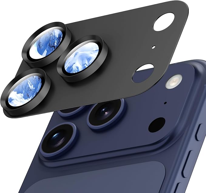for iPhone 17 Pro Camera Lens Protector- Black | Aluminum Alloy, Tempered Glass Camera Cover, Nano Reinforced Adhesive, Accessories, Anti-Drop, Anti-Scratch, Case Friendly by WumigooProducts