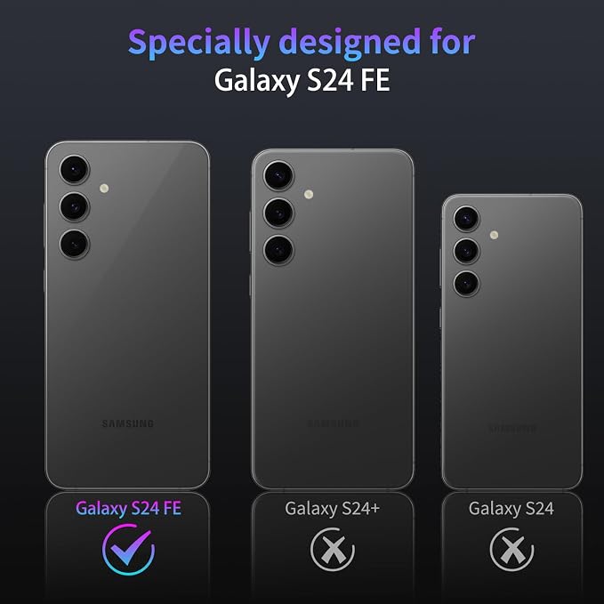 Camera Lens Protector for Samsung Galaxy S24 FE,1 Pack | Tempered Metal Glass Camera Cover Film,HD Clear,Anti-Scratch Lens Screen Protector Film,Case Friendly,Black Titanium - Image 2