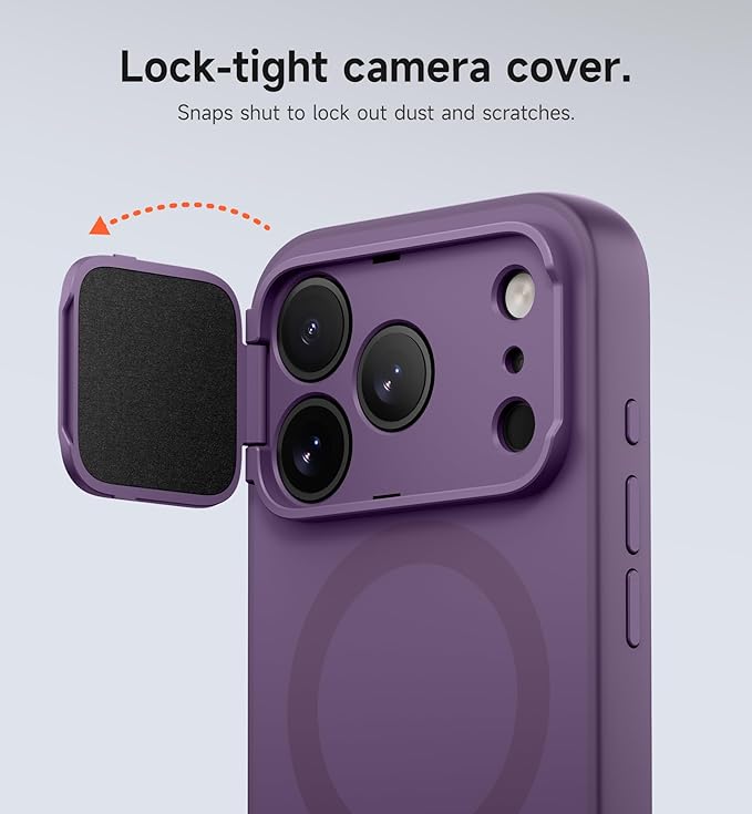 SURITCH for iPhone 17 Pro Max Case with Camera Control Cover, Camera Cover and Adjustable Kickstand, Compatible with MagSafe, Shockproof Bumper Protective Cases 6.9 Inch, Dark Purple - Image 4