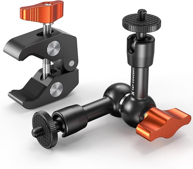 K&F CONCEPT 6" Magic Arm Clamp with Super Clamp 360° Ballhead Mini Arm | 1/4" & 3/8" Thread Screw for Monitor, LED Light, Webcam, Action Camera, MS31 by KFCONCEPT