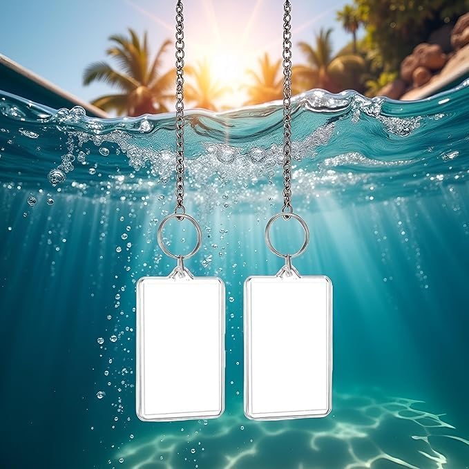 2pcs Clear Plastic Picture Frame Keychain Rectangle Shapes Blank Photo Keychains Photo Display Plastic Blank Keychain Clip Photo Holders Photo Albums, Frames and Accessories - Image 3