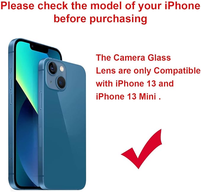 2 Set OEM Back Rear Camera Lens Glass Replacement for iPhone 13 and iPhone 13 Mini with pre-Installed Adhesive and Reparing Toolkit - Image 6