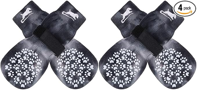 EXPAWLORER Anti Slip Dog Socks to Prevent Licking Paws, Dog Shoes for Hot Pavement, Dog Booties for Small Medium Large Senior Dogs, Traction Control Boots & Paw Protectors for Hardwood Floors by EXPAWLORER