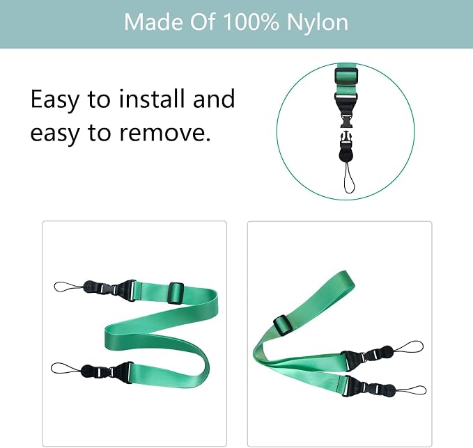 3 Pack Adjustable Shoulder Strap:Comfortable for iPad Strap Nylon Neck Lanyard for iPad/Samsung Tablet Case,Camera Binocular Crossbody Laptop Luggage Bag(Mint Green) | for iPad/Samsung Tablet Case,Camera Binocular Crossbody Laptop Luggage Bag - Image 4