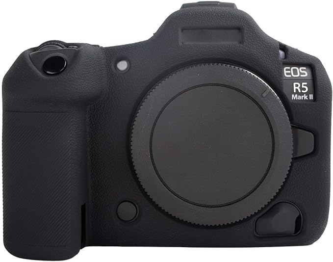 MUZIRI KINOKOO Silicone Case Compatible for Canon EOS R5 Mark II Digital Camera, Soft Rubber EOS R5 Mark II/EOS R5 II Protective case Cover with Anti-Slip Design - Black by MUZIRIKINOKOO