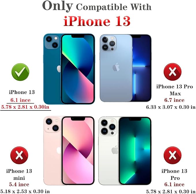 HNHYGETE for iPhone 13 Case with HD Screen Protector: [Military Grade 20ft. Drop Tested] Slide Camera Cover Ring Shockproof Protective Phone Case for - iPhone 13 (Blue) - Image 2